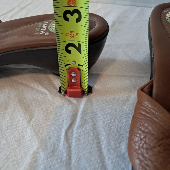 Earth Spirit Gelron 2000 Wedge Sandals Brown Leather Shoes Women size 9.5 - Picture 16 of 16
